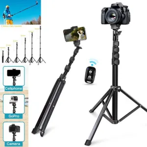 SMAXElite™ Professional 62" Selfie Stick Tripod Phone/GoPro/Camera: Bluetooth Remote, Extendable, Portable, Universal Stand