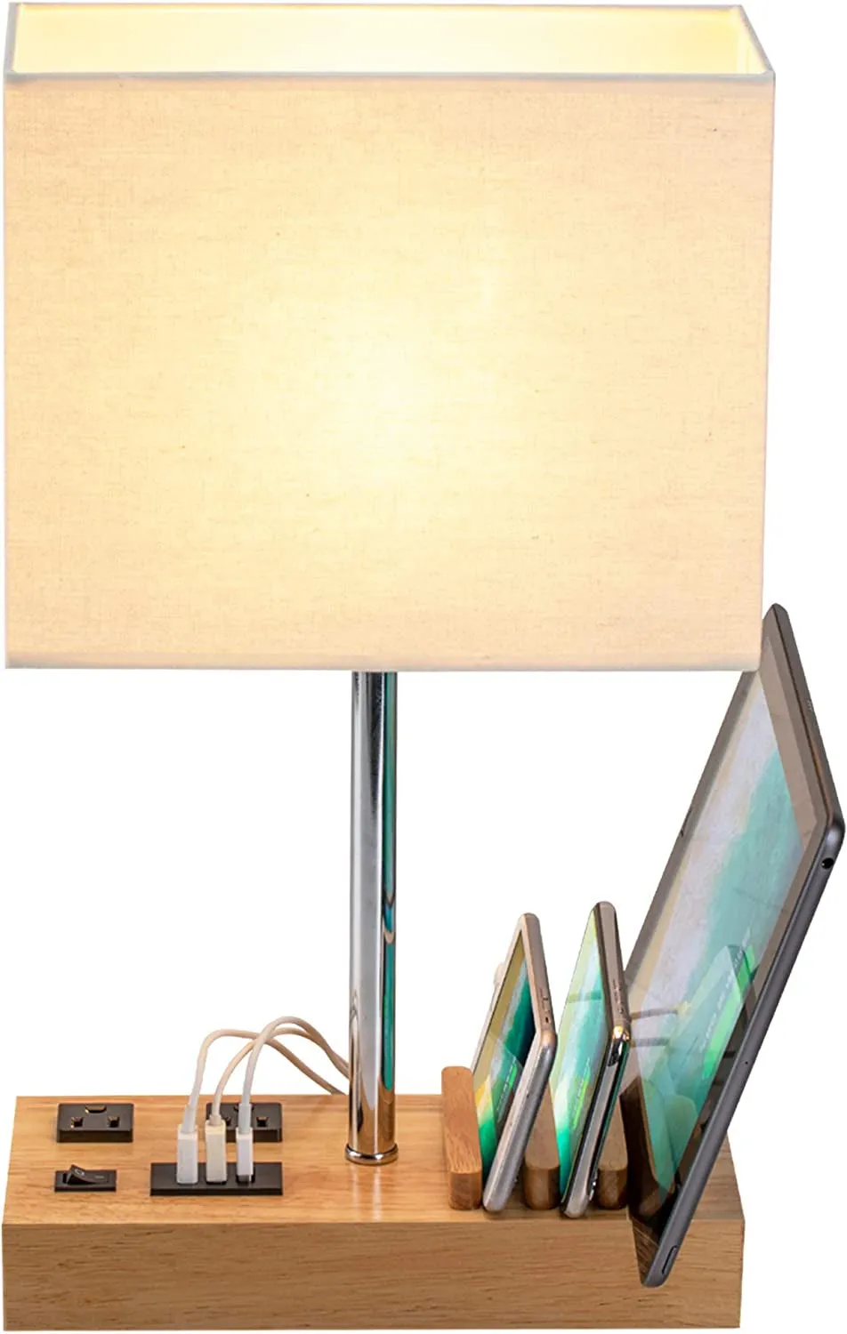 SUEGORYIA Wooden Base Desk Lamp