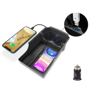 TAPTES T-Box Wireless Phone Charging Organizer with Cup Holder for Tesla Model S X