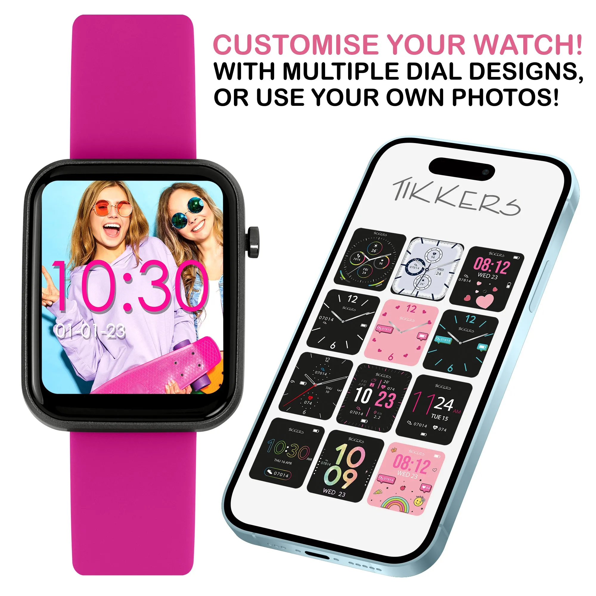 Tikkers Series 13 Pink Silicone Strap Smart Watch