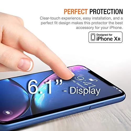 Trianium (3 Packs) Screen Protector Designed Apple iPhone XR (6.1" 2018) Premium HD Clarity 0.25mm Tempered Glass Screen Protector Easy Installation Alignment Case Frame [3D Touch] (3-Pack)