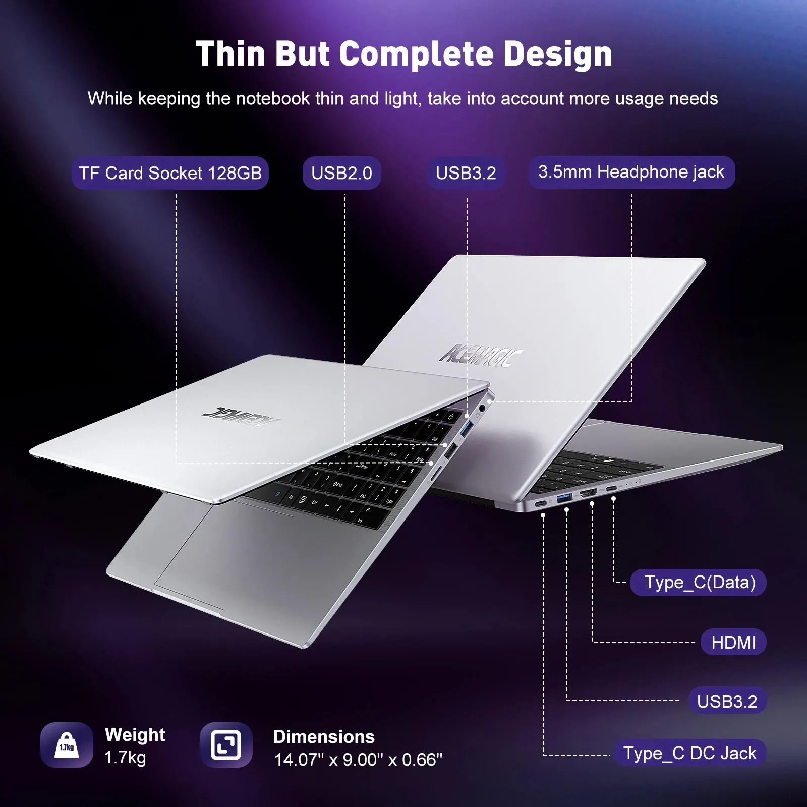 Ultimate Computing Power - ACEMAGIC 15.6" Ultra Slim Laptop