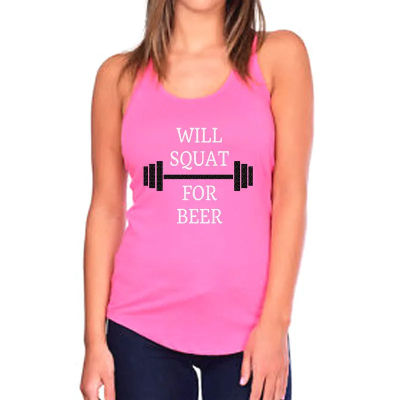 Will Squat for Beer Tank Top