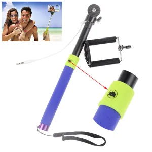 Wired 3.5mm With Sponge Anti Slip Remote Extendable Shutter Selfie Monopod Stick Blue Purple