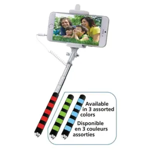 Wired Extendable Selfie Stick With Built In Shutter Button