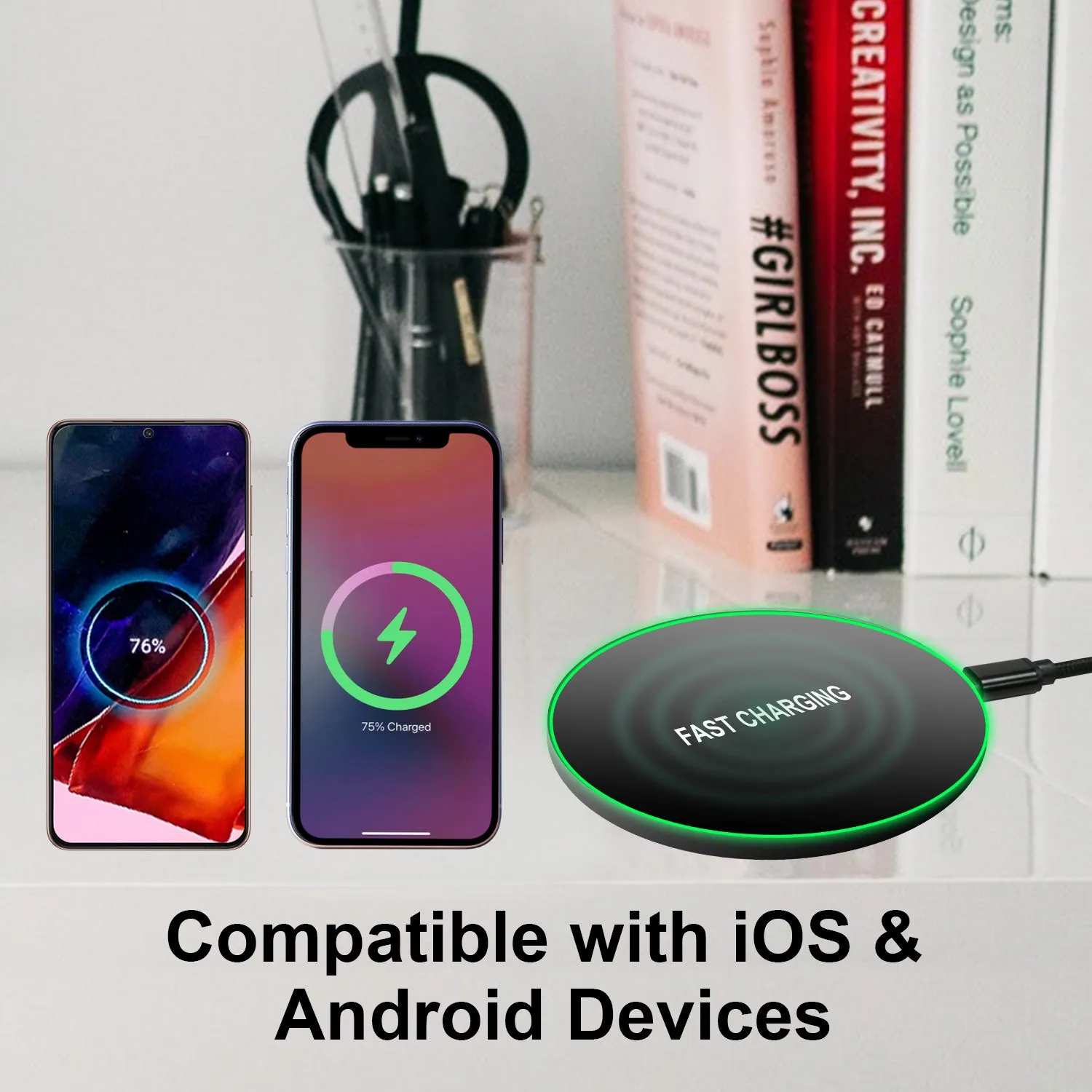 Wireless Charging Pad - LED Indicator, 3 Charging Modes