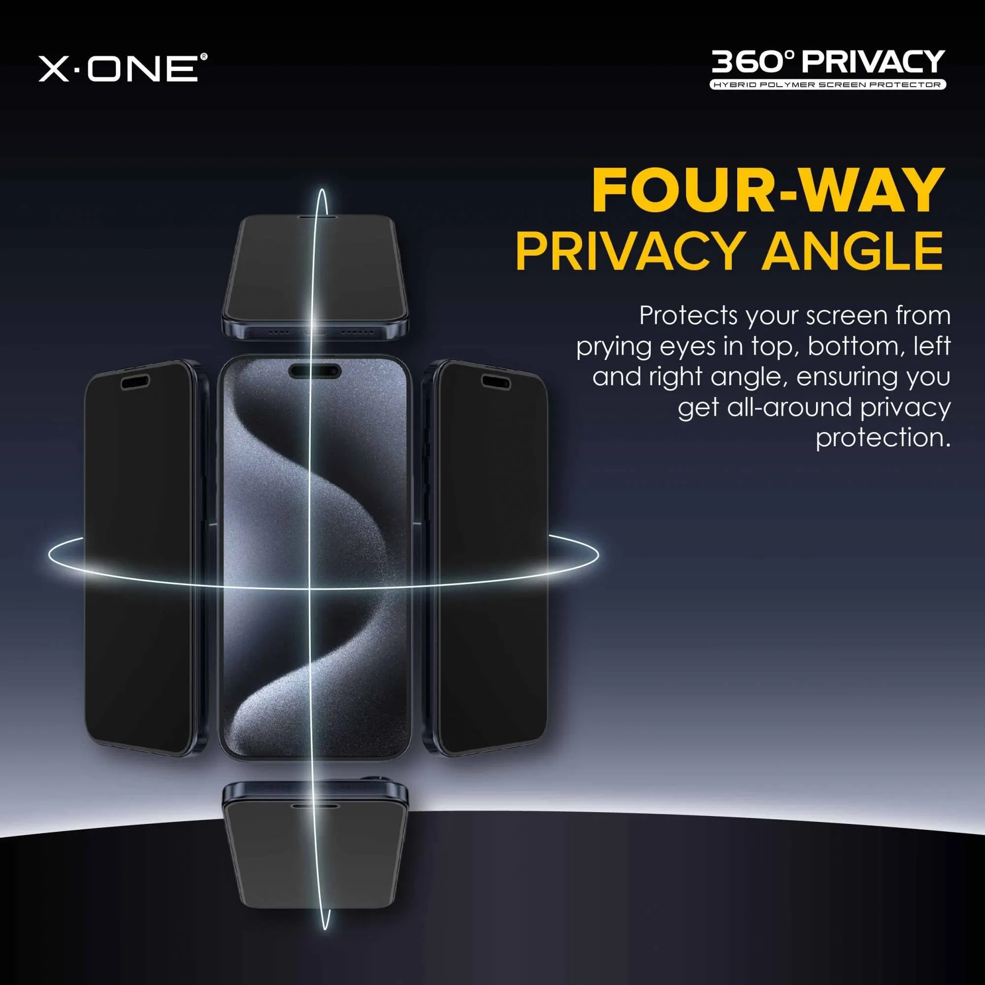 X.One 360° Anti Peeping Privacy Matte Screen Protector  for iPhone 15 / 14 / 13 / 12 Series