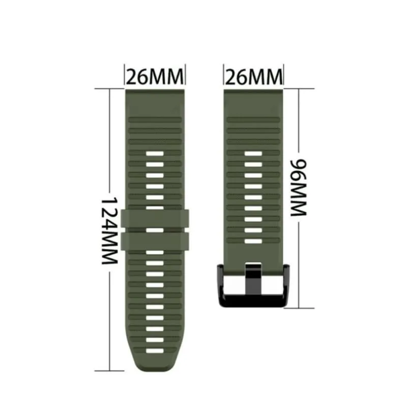 Xtreme Xccessories QUICKFIT 26MM SILICONE WATCH BAND | ARMY OLIVE GREEN | For Garmin Watches