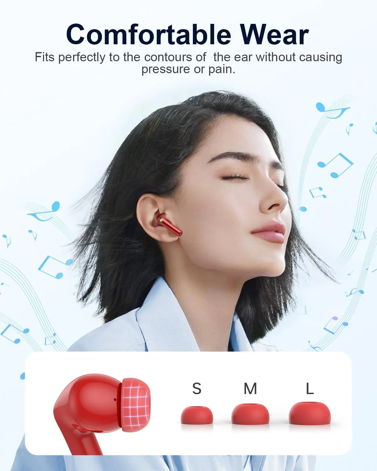 YAQ Wireless Earbuds 40H Battery, IPX5, LED Display